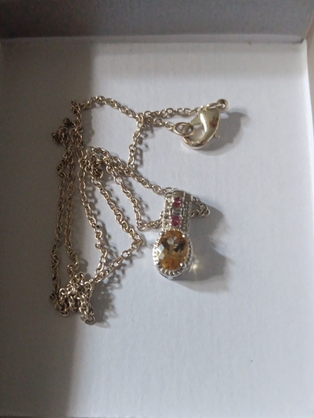 Mocha Scapolite and Multi Gemstone 1.35 ctw Pendant Necklace 20 Inches in 925